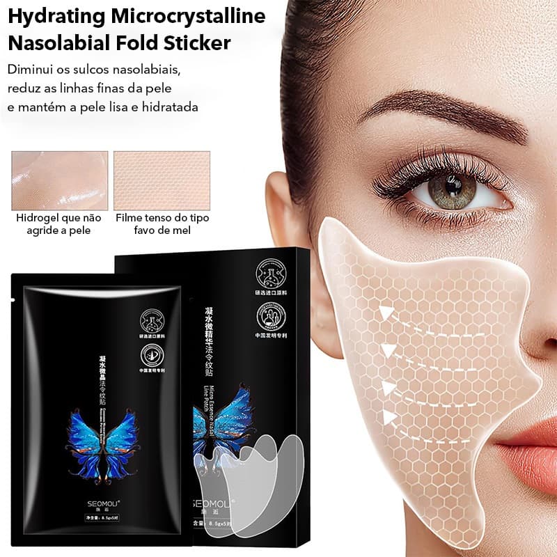 10 Pcs PPP HUNMUI Máscara Nasolabial Rugas Desbotamento Dobra Hidratante Testa Pescoço Patch