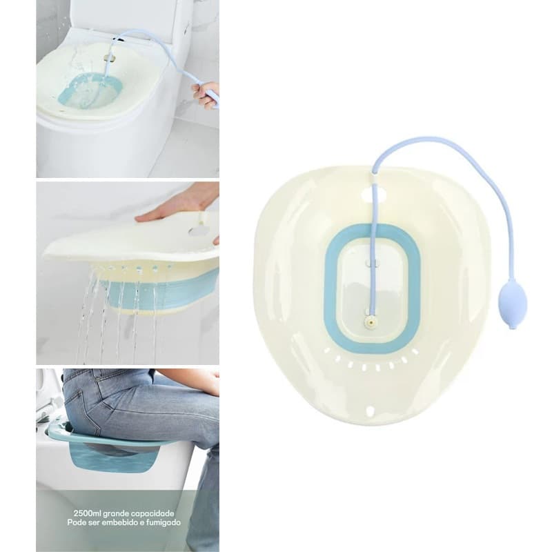 Bacia Para Banho De Assento Dobrável E Higiene Íntima