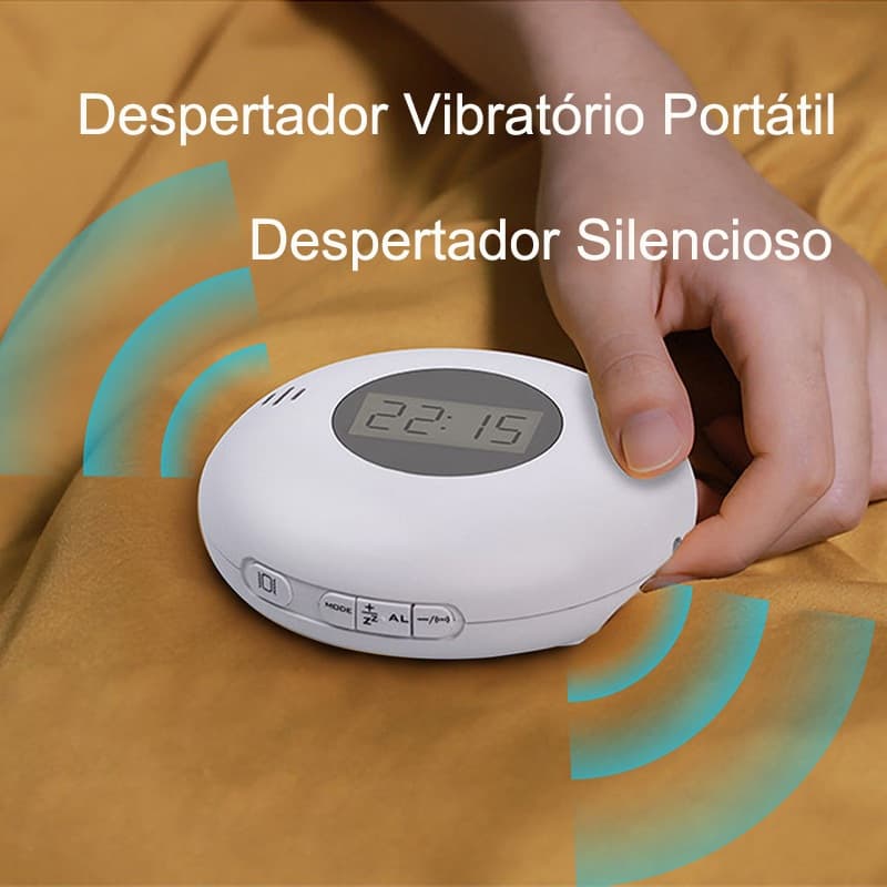 Despertador Vibratório Portátil Agitador De Cama Sob Travesseiro, Alarmes Duplos Operados Por Bateria Retroiluminação