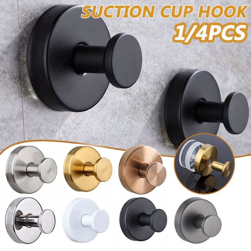 1PC Banheiro Ventosa Gancho De Aço Inoxidável Roupão Toalha Titular Montagem Na Parede Punch-Livre Reutilizável Forte Ad