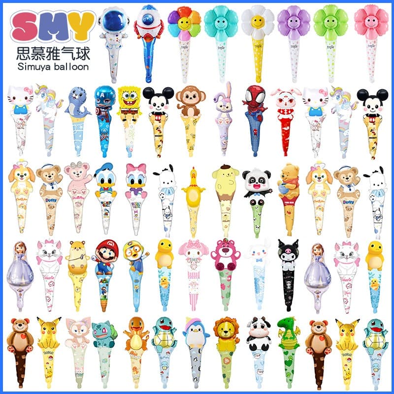(59 Tipos Prontos Para Enviar) Novo Guarda-Chuva De Desenho Animado Costela Balão De Alumínio Animal Crianças Festa Do D