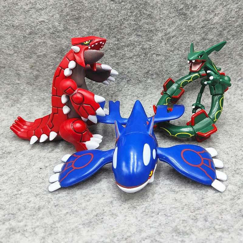 3 Estilos 7cm-10cm Pokemon Anime Bonito Coleção De Animais De Estimação Rayquaza Kyogre Groudon Figuras De Ação PVC Conj