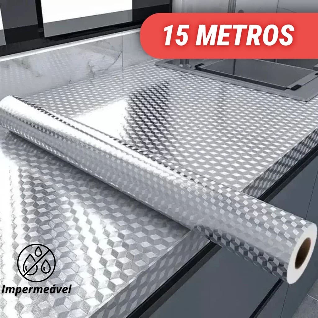 5/10/15 Metros Papel De Alumínio Rolo Adesivo Prova Da Agua Para Cozinha Adesivo Impermeável Protetor Fogão Armário