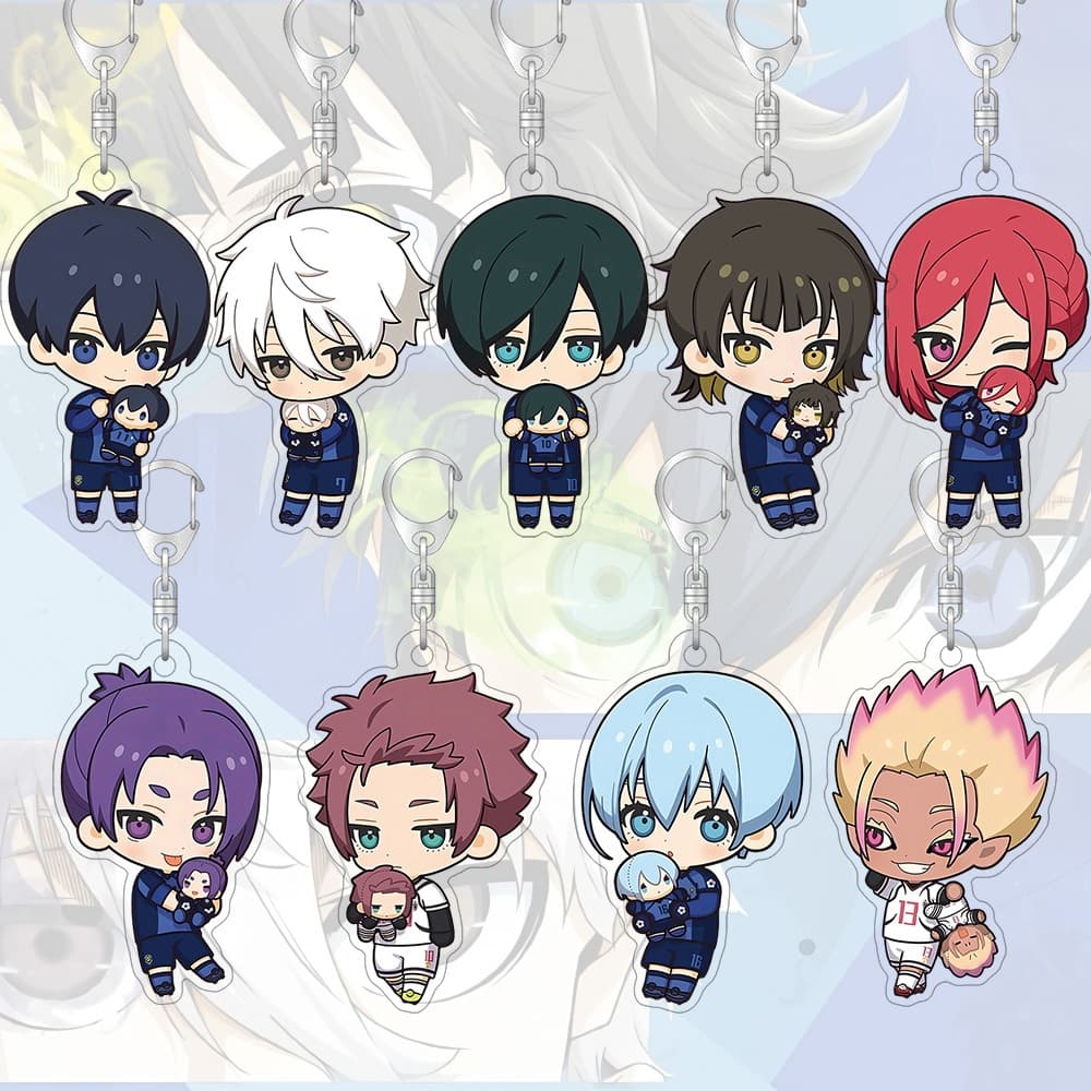 Chaveiro Acrílico Versão Q Bloqueio Azul Periférico Bonito Pingente Acessórios Chaveiros