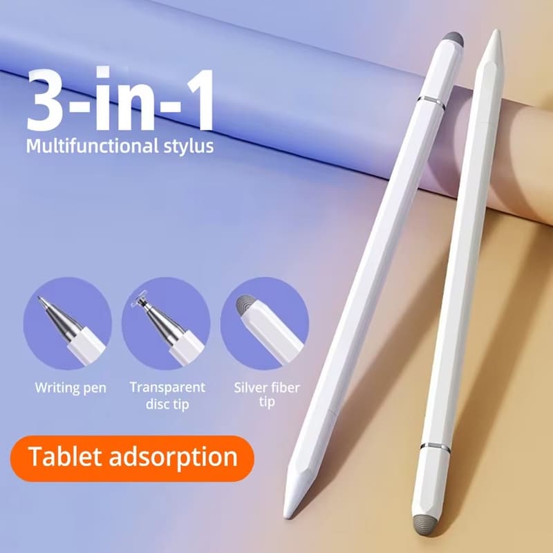  Caneta Stylus Universal 3 em 1 para iPad Samsung Xiaomi Huawei, sem necessidade de carregar, caneta para tela de toque