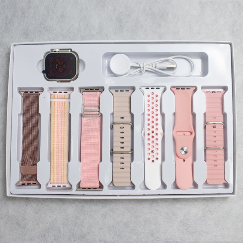 2025 Smartwatch Relógio inteligente Ultra 7 in 1 7 Pulseira Homem Mulher 49mm Bluetooth sem fio Relógio parafuso real