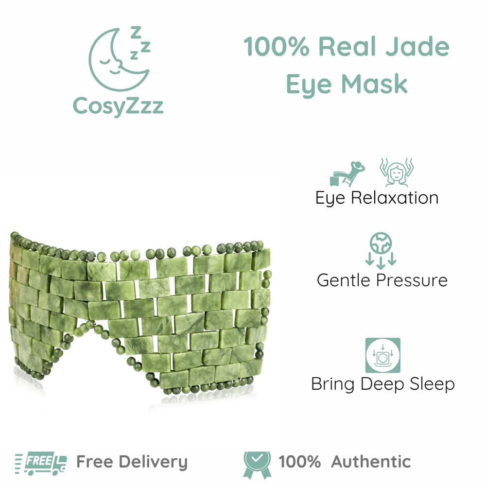 Máscara De Olho De Jade 100 % Real-Grande Refrescante E Calmante Para Terapia Quente/Fria , Facial Verde Inchaço , Olhei