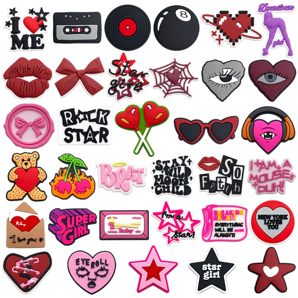 MEIDJ Encantos De Sapato 34 Decorações Estilo Y2K Acessórios De PVC Com Botão