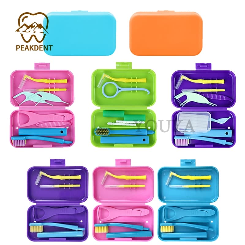 Kit De Viagem Portátil Dental Limpeza Profunda Higiene Oral Escova Interdental De Dentes Raspador De Língua