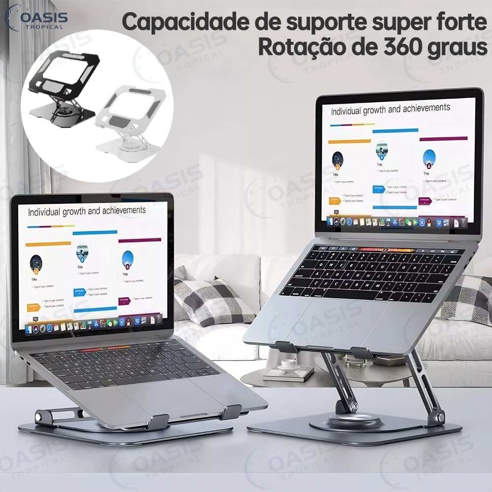 Suporte de Metal Ajustável Para Notebook 10 Ate 17" Giratória de 360° N263