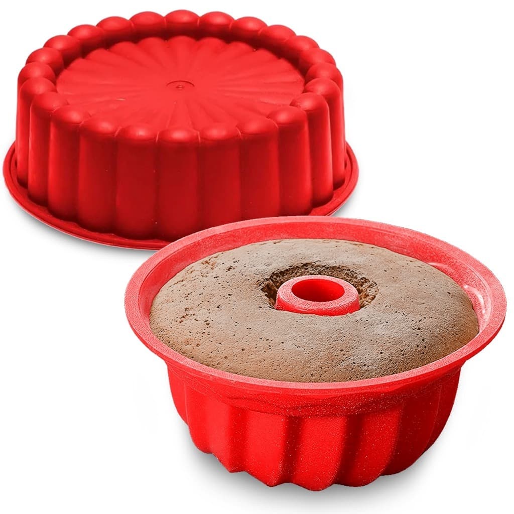 Kit 2 Formas de Silicone para Fritadeira de Ar Forno Freezer Microondas Assadeira ideal Bolo Pães e Doces