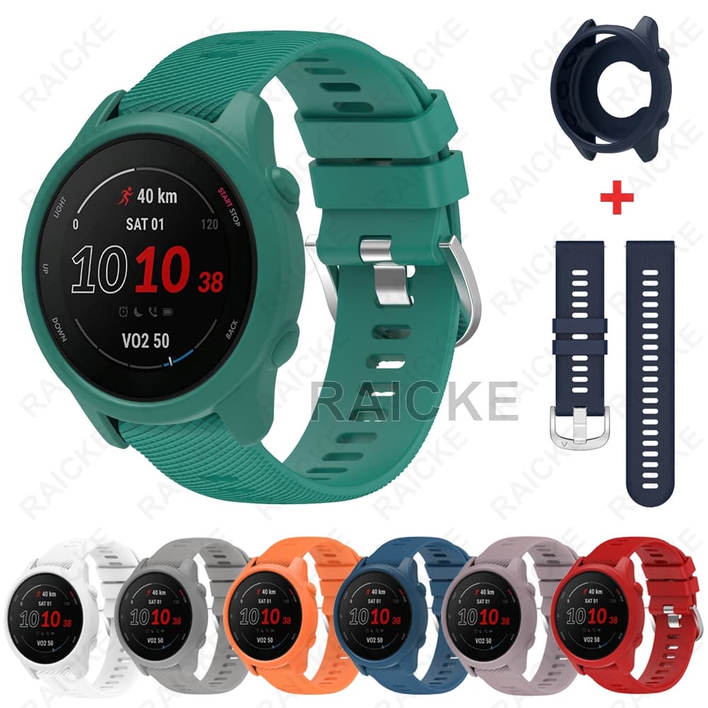 Pulseira De Silicone Macio Com Capa Esportiva Para Garmin Forerunner 265/255