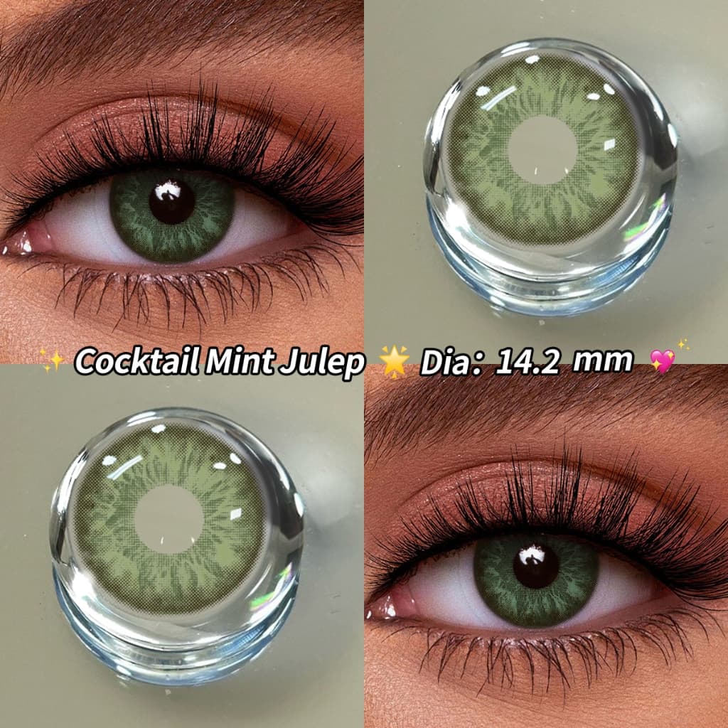 UYAAI 1 Par (2 Unidades) Lentes De Contato Coloridas Verdes Para Olhos Cosméticas Maquiagem Os Macias