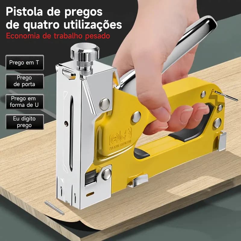 Grampeador de Tapeceiro Alta Pressão Profissional Manual + 600 grampos