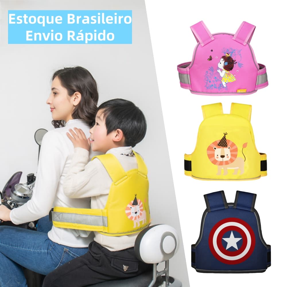 Criança veículo elétrico motocicleta cinto de segurança alça de assento traseiro bicicleta