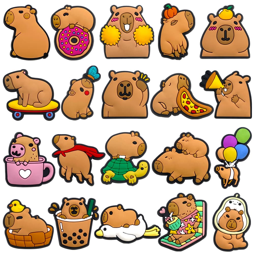 MEIDJ Encantos De Sapato 20 Novos Padrões De Capivara Decorações Acessórios De PVC Com Botão