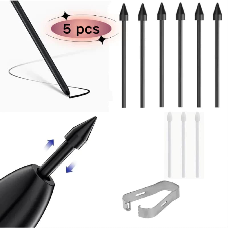 Ponta de Reposição para S - Pen Samsung - Compatível com Galaxy S6 Lite, S7, S8 e Outros Modelos! Kit com 5 Unidades + E