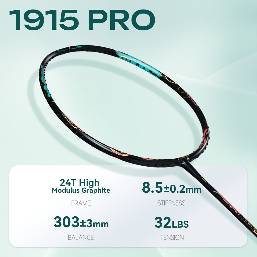 Raquete De Badminton Kawasaki 1915 PRO 5U 18-32LBS Adequada Para Jogadores Fesionais Fibra De Carbono Super Leve Fácil C