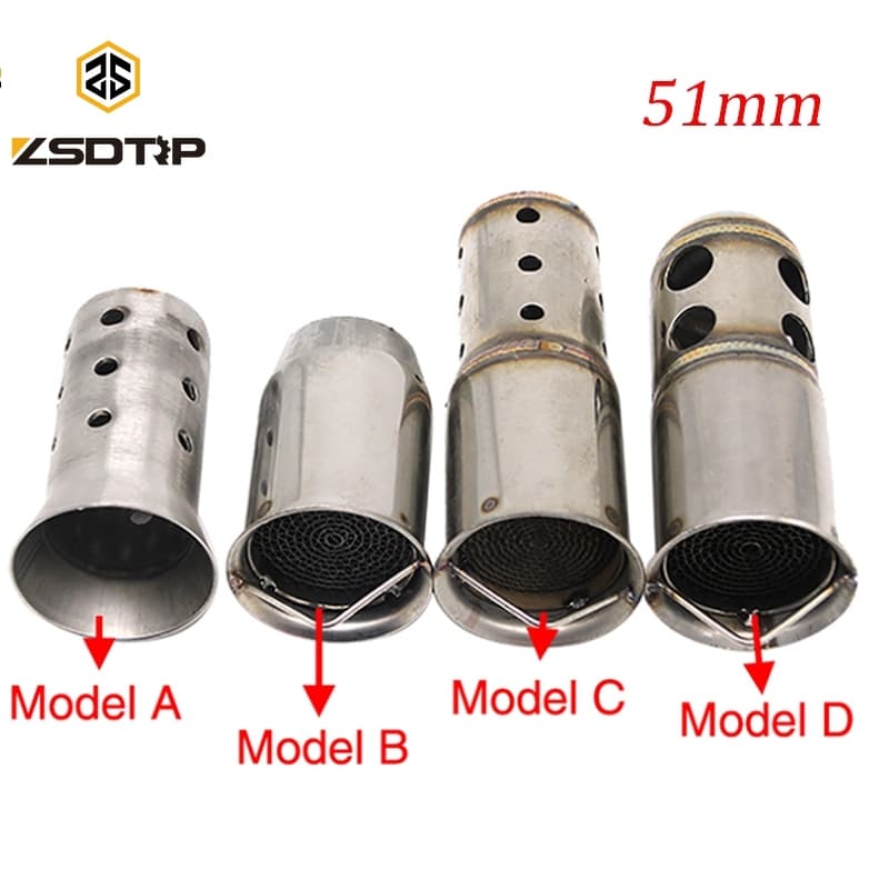 Silenciador De Escape De Motocicleta ZSDTRP 51mm Ajustável DB Killer Ruídos Eliminador Catalisador Frontal