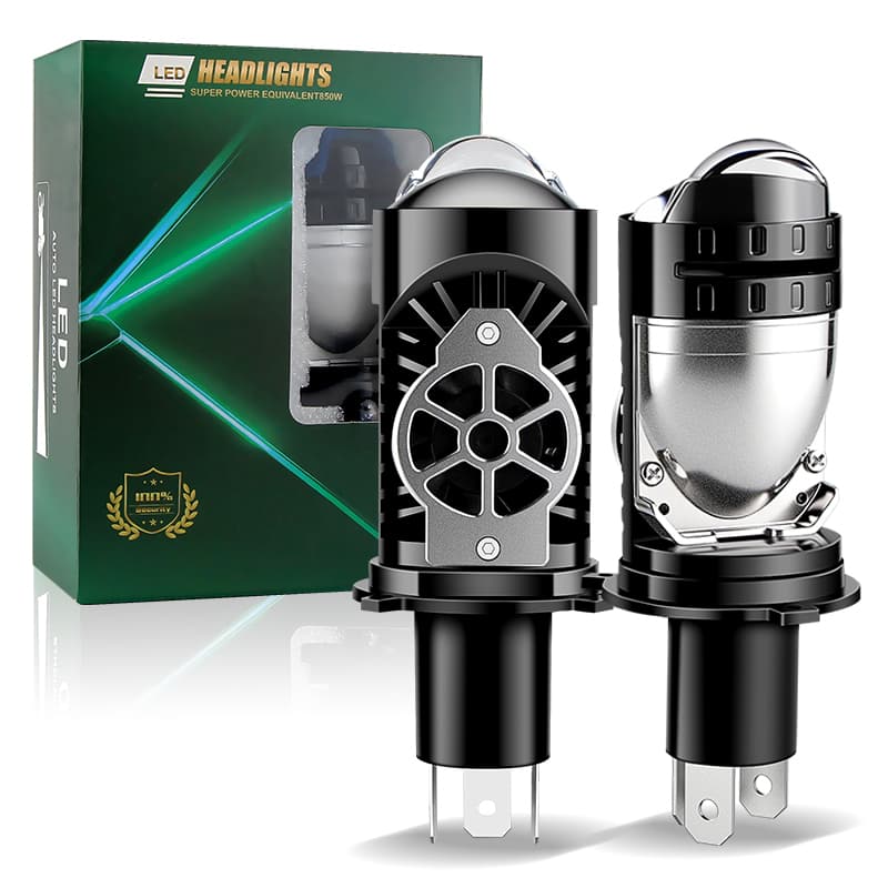 100W H4 9003 HB2 HS1 moto LED Lâmpadas De Farol Mini H4 Lentes Do Projetor 6000K Luz Da Motocicleta Feixe Alto/Baixo