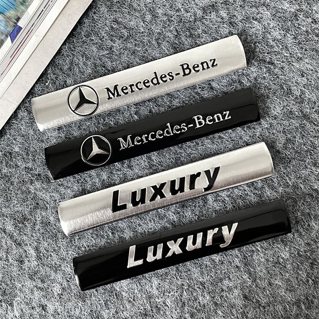 Autocolante Logotipo Do Motor Com O Carro De Alumínio Metálico Decalque Da Tampa Para Mercedes Benz Classe A C E