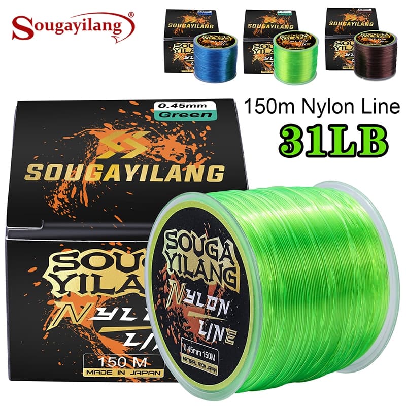 Linha De Pesca Sougayilang 150m 31lb Max Drag Nylon Para Exterior