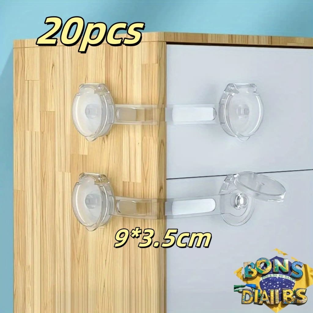 Kit 20 Und Trava Gaveta Armario Segurança Protetor Protecao Bebe Seguro e não tóxico