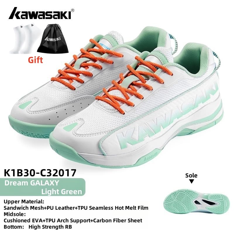 Kawasaki 2025 Novos Sapatos De Pickleballsapatos De Badminton K1B30-C32017 Dream GALAXY Treinamento Profissional Feminin
