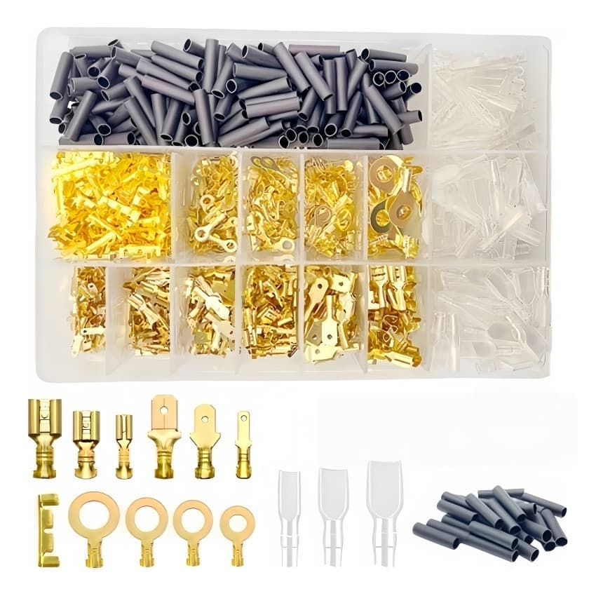 Terminais De Conectores 2,8/4,8/6,3mm Crimpagem Macho Fêmea Cor Ouro/Prata