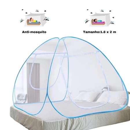 Mosquiteiro Dobrável de Tamanho Grande para Cama, Proteção Total de 360°, Montagem Simples e Armazenamento Conveniente