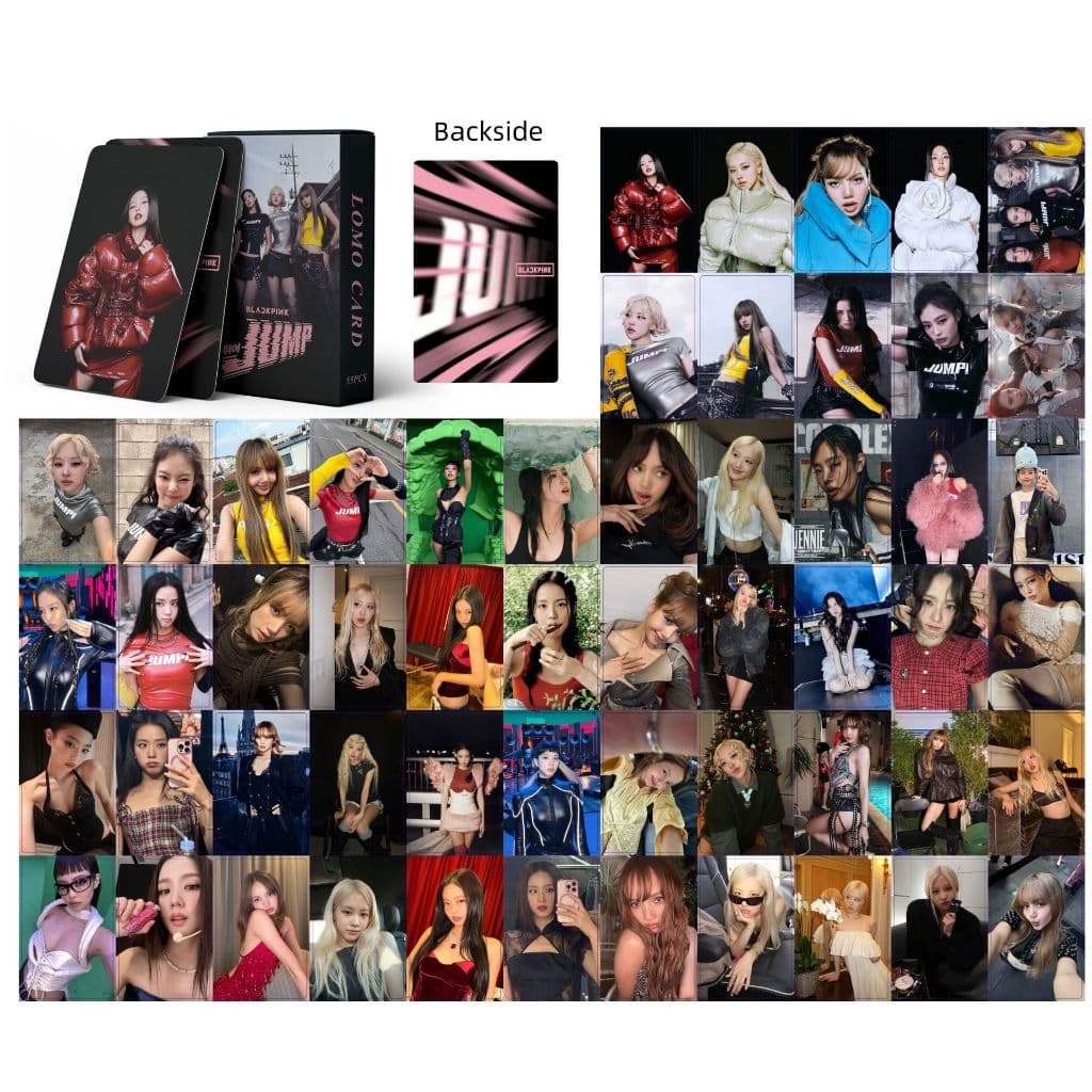 55pcs/Caixa BLACK-PINK 7o Aniversário BORN Photocards Cartões Lomo Holográficos A Laser JENNIE JISOO LISA Kpop Postais