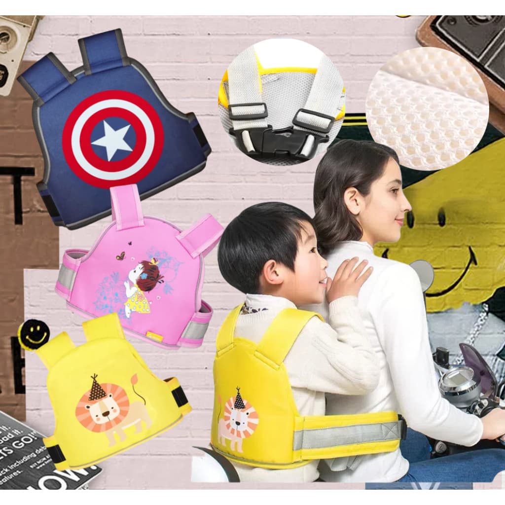 Colete cinto de segurança infantil moto Ajustável-Arnês Proteção Criança Quebra para Motocicleta e Veículos Elétricos