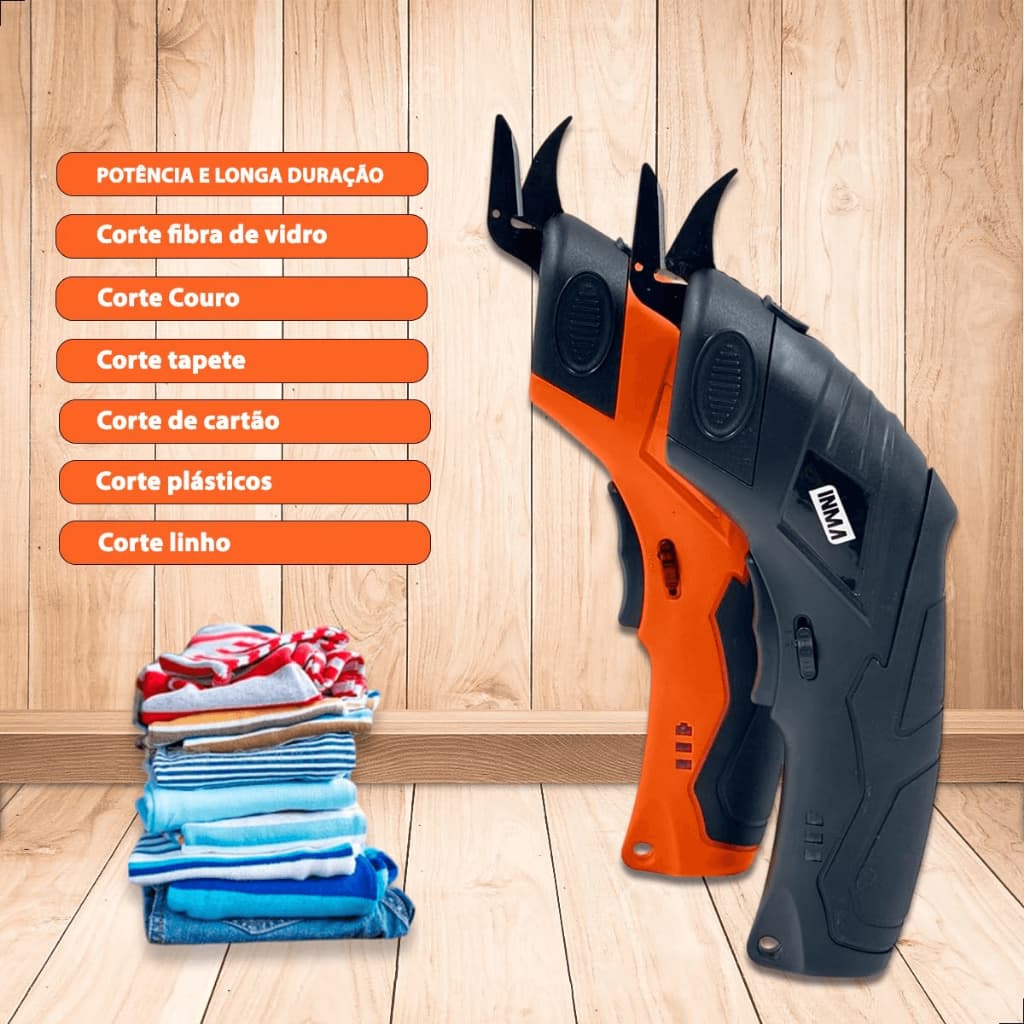 Tesoura Elétrica Para Tecidos Usb Recarregável 3,6v 2000mAh Bivolt