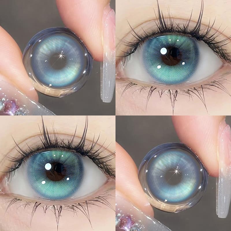 KSSEYE Lente De Contato Power (0 ~-8.00) Lumifire Azul 14.5MM Softcase 12 Meses Coreano 1 Par Cosplay Maquiagem Para Os 