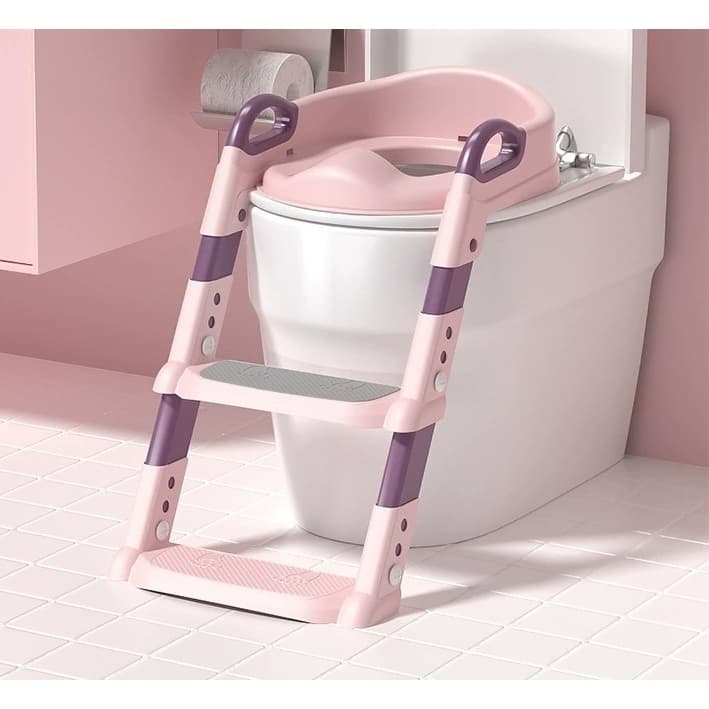 Assento de Vaso Infantil com Escada Ajustável - Assistente Confortável de Treinamento para o Vaso, Projetado para Bebês