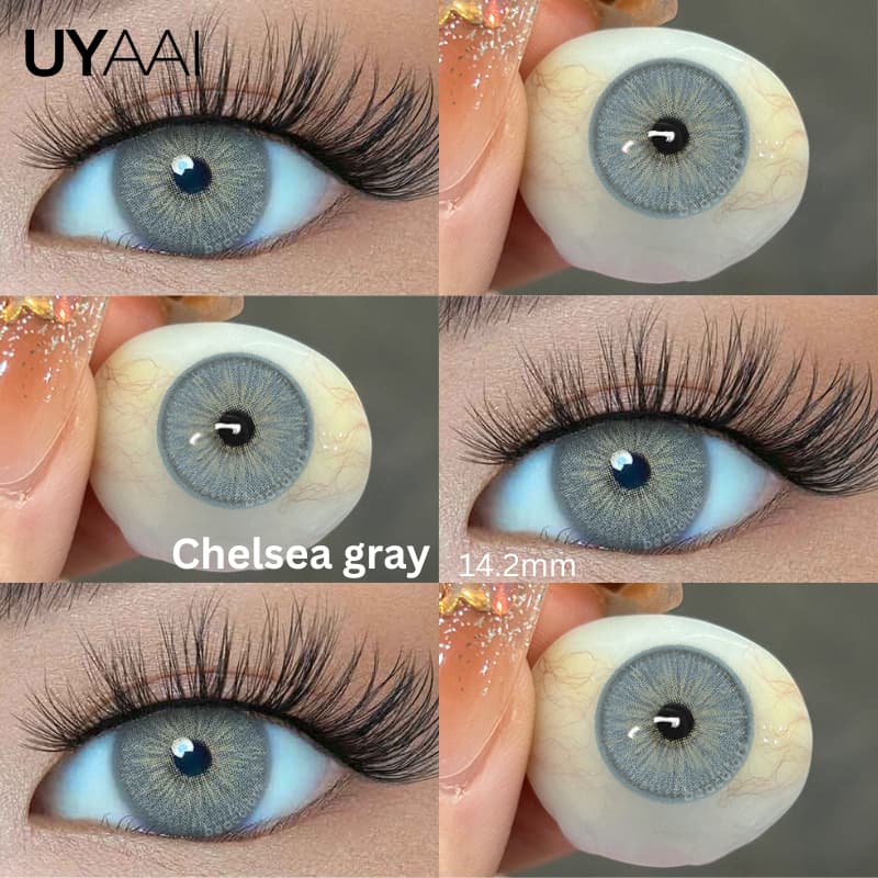 UYAAI 2025 Lente Colorida Estilo Chegam Novas 1 Par De Lentes Coloridas Marrom/Verde/Cinza Para Olhos Série Siri De Maqu