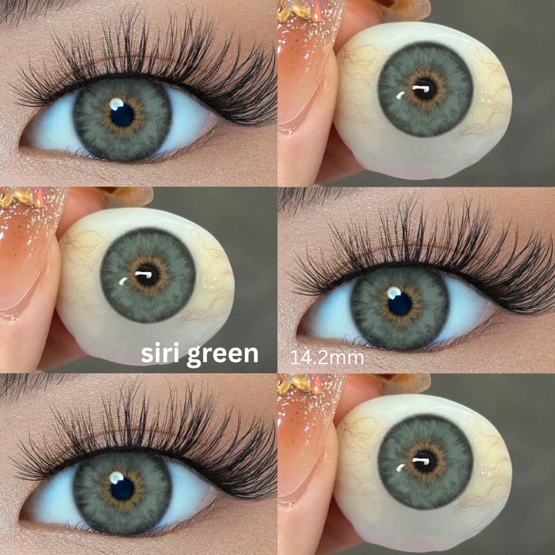2025 Novos Estilos De Lentes De Contato De Cor Verde/Marrom/Cinza/Azul Siri Para Uso Anual Maquiagem Cosméticos Naturais