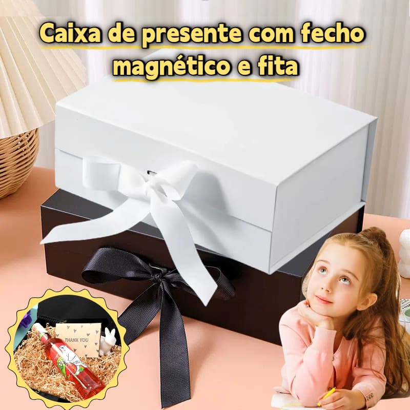 Magnética Dobrável com Laço Fita Cetim - Rígida Caixa Presente Imã/ para Joias /Doces/Dar presentes Decoração