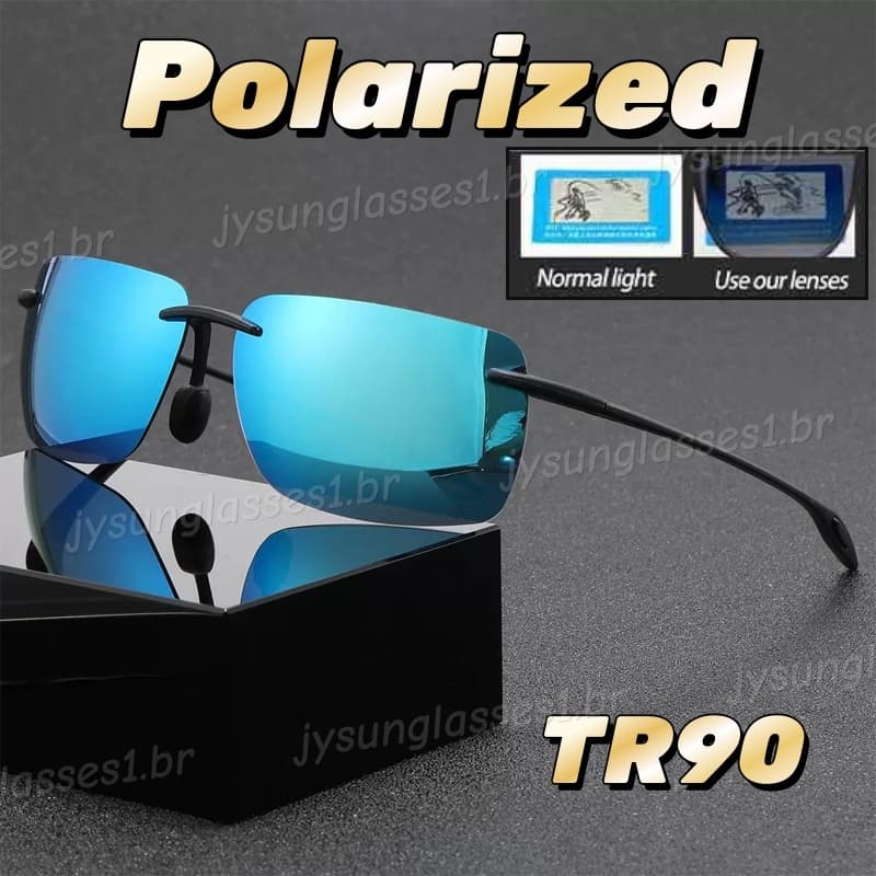 Óculos De Sol Polarizados Ultra Leves TR90 Sem Moldura Masculinos Para Dirigir Ao Ar Livre Pesca Uv400