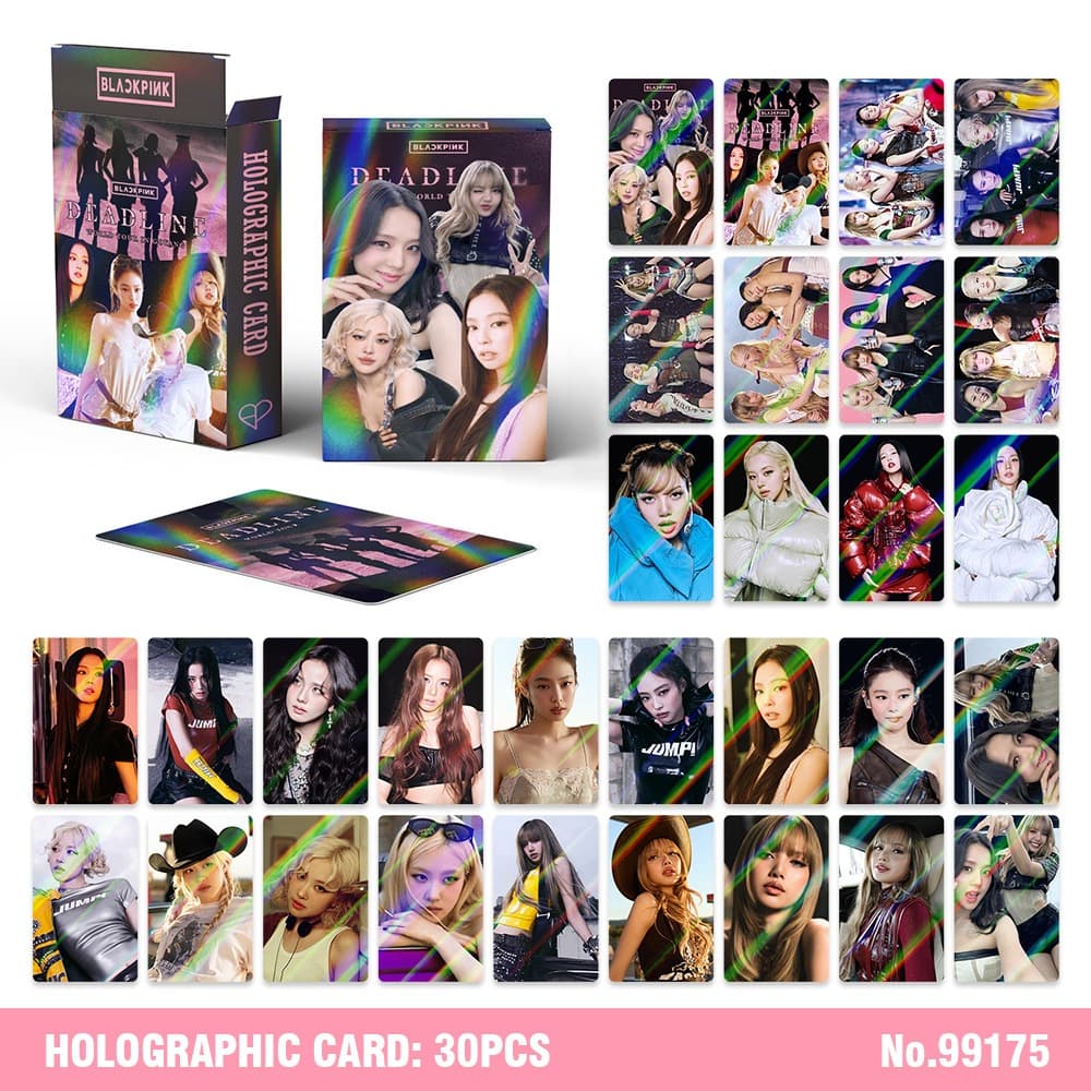 30Pcs BP Laser Hologram Lomo Cards HOLOGRAPHIC Photocards Rose Jisoo Jennie Lisa Postcards Ready Stock SX