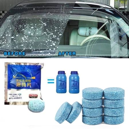 Tablete Concentrado de Limpeza para Para-brisa  1 Pastilha Substitui 4L de Água de Vidro, Poder de Limpeza Forte e Econô