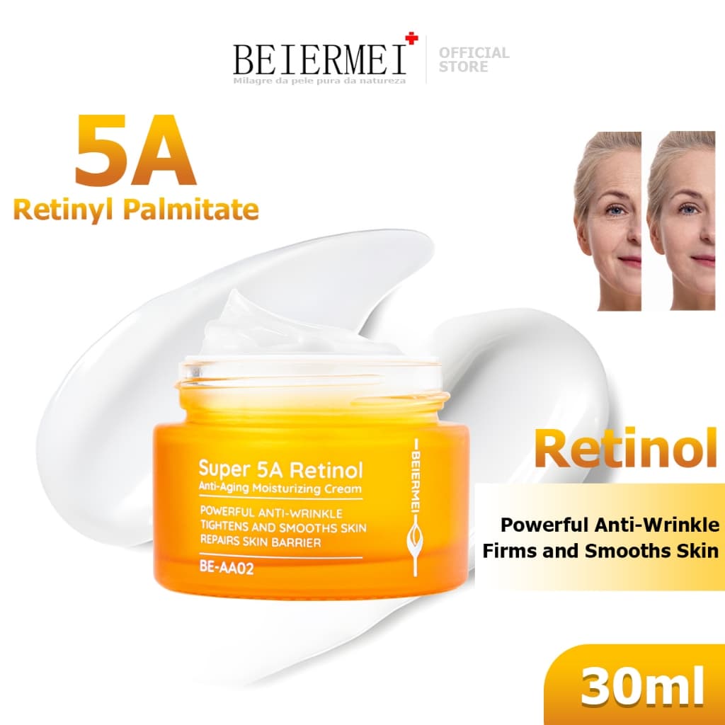 Beiermeri, br Creme de Retinol Anti-Aging 30ML que reduz rugas, firma e levanta a pele, uniformiza o tom e hidrata.