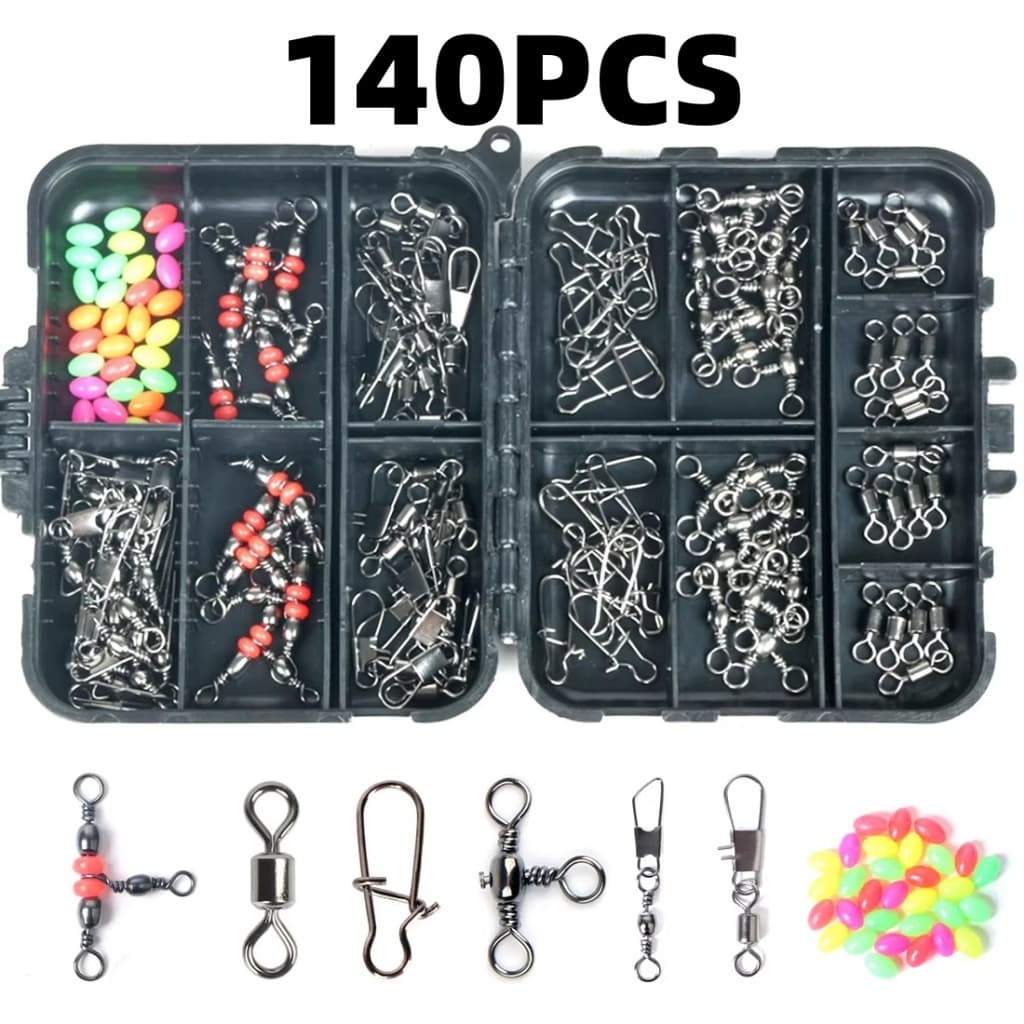 Girador com Snap - kit com 140 girador com snap para pesca sea fishing rock fishing set box
