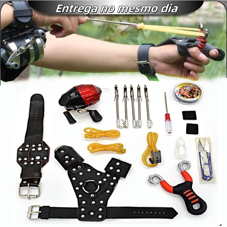 Kit de pesca com estilingue giratório para pesca de alta precisão