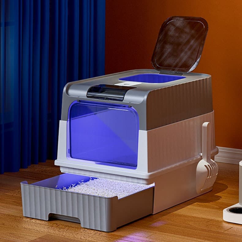 MIW Caixa de Areia para Gatos Fechada UV LED Anti-odor Anti-bacteriana