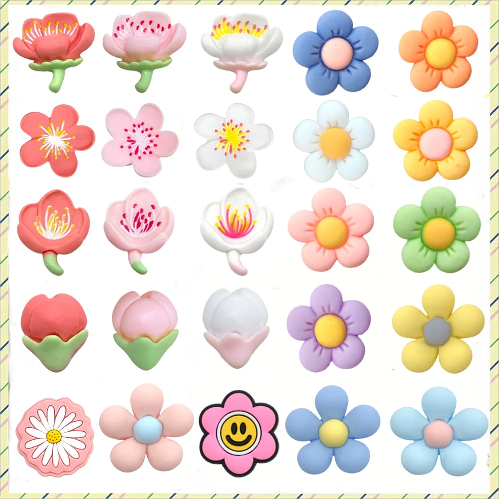 Novo 1 Pçs Resina Flor Série Dos Desenhos Animados Decoração Charme Sapatos DIY Acessórios Tamancos Sandálias De Jardim 