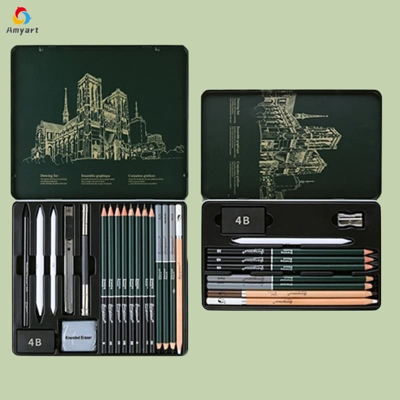 Kit Lápis De Desenho 10/12/19 Pc Esboço Lápis Profissional Grafite Carvão Artistas Material De Arte