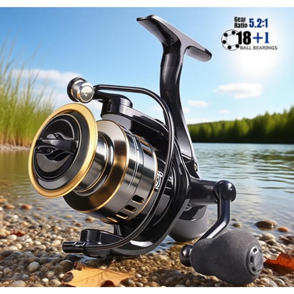 Carretel De Pesca Profissional 90kg 18 + 1 5.2 : 1 HD1000-7000 Resistência 10 kg Adequado Para Marítima