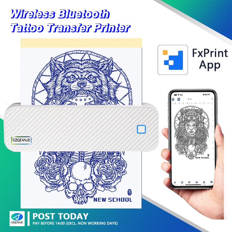 Mini Impressora Térmica tattoo A4 De Transferência Stencil Papel Para Tatuagem Impresso Por Bluetooth
