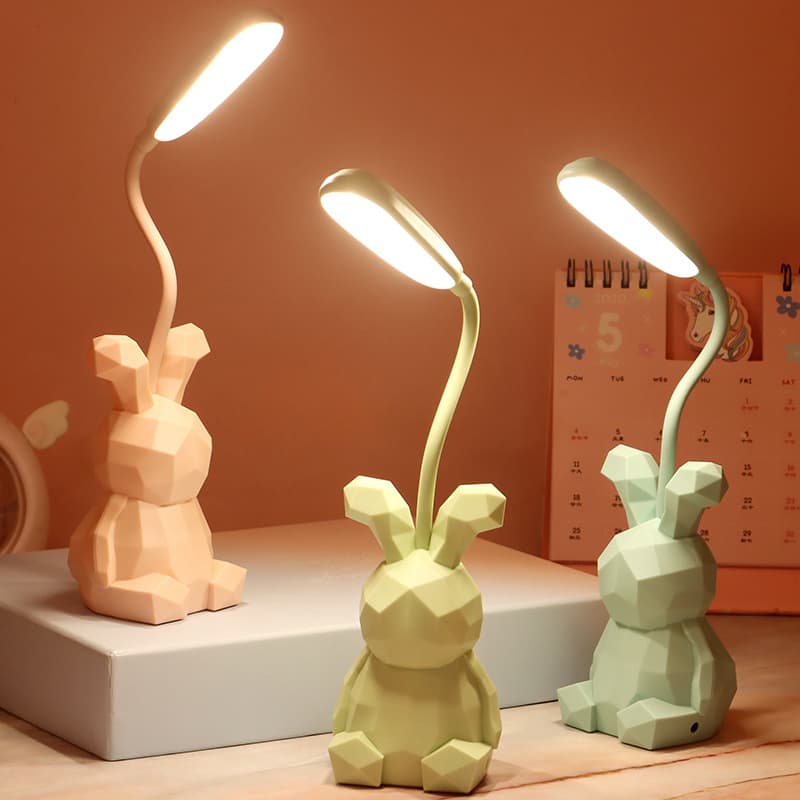 Luminária de mesa decorativa pequena LED / USB em forma de coelho